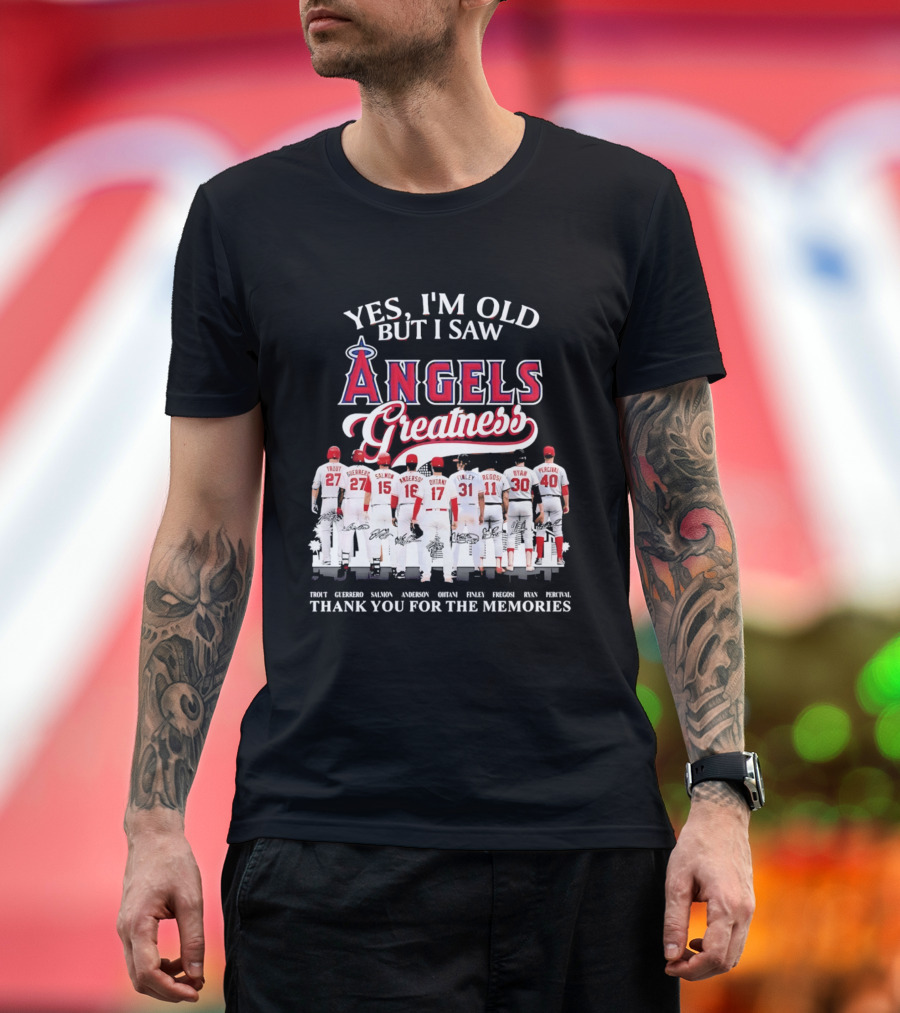 Yes I'm Old But I Saw Angels Greatness Trout Ohtani Anderson Thank You For The Memories T-Shirt