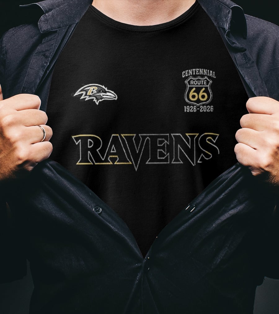 Baltimore Ravens Route 66 Centennial 1926 2026 T-Shirt