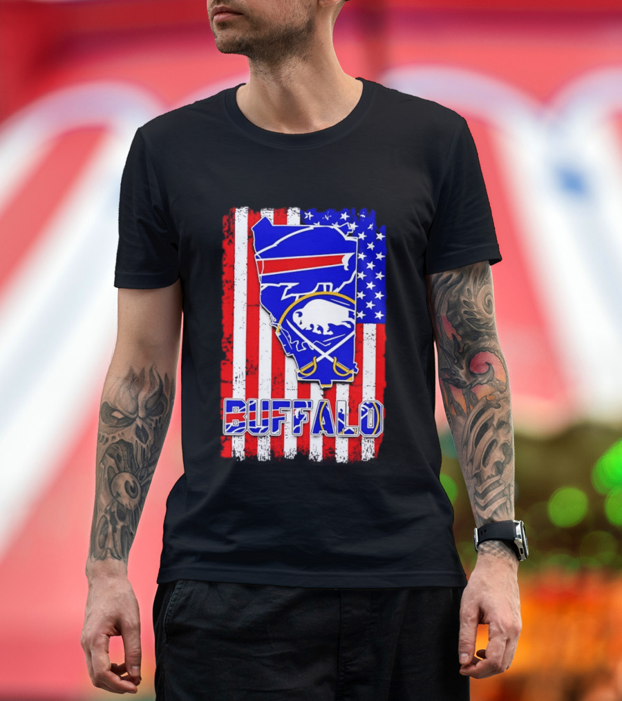 Buffalo Bills Sabres American Flag T-Shirt