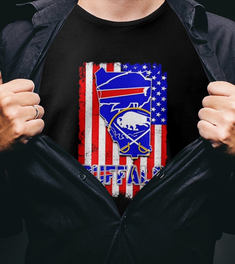 Buffalo Bills Sabres American Flag T-Shirt