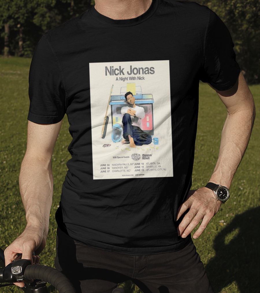 Nick Jonas A Night With Nick Tour 2026 Franklin Jonas Magnus Ferrell Live Nation T-Shirt