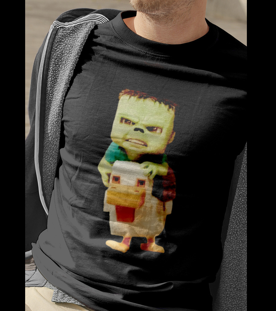 Minecraft Chicken Jockey Frankenstein Mashup T-Shirt