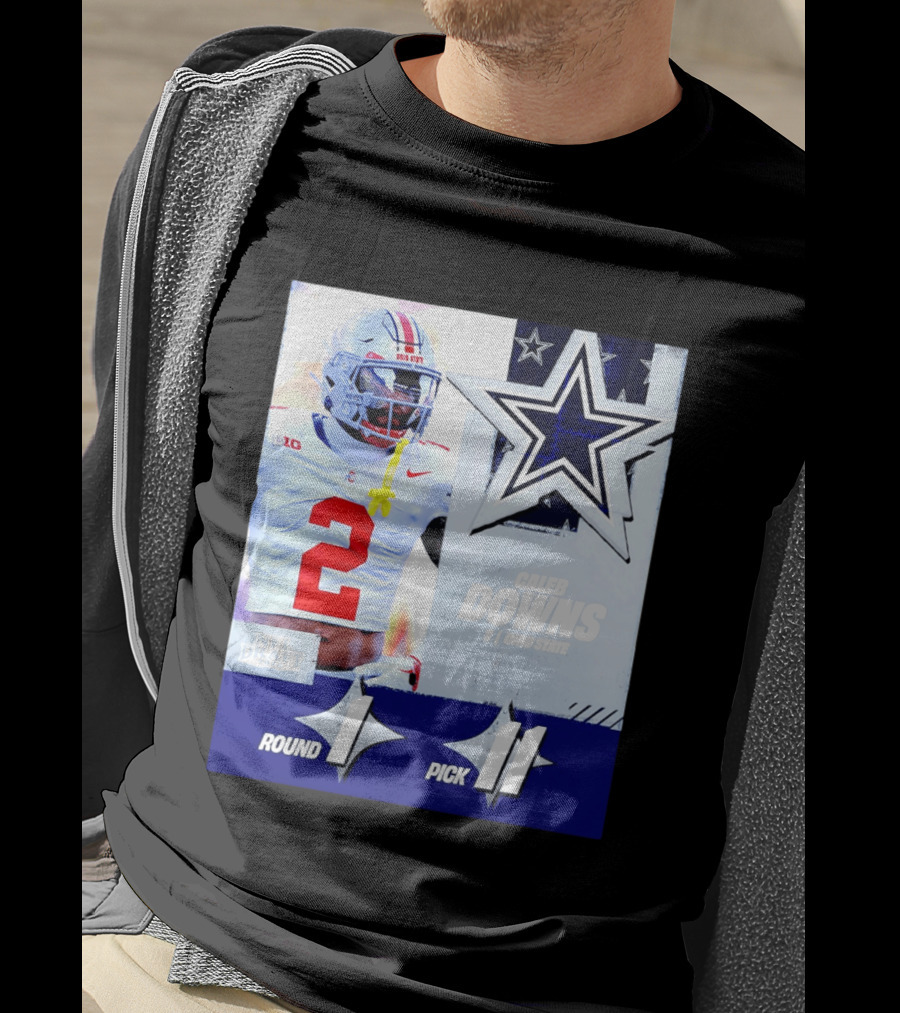 Dallas Cowboys Round 1 Pick 11 Caleb Downs Ohio State NFL Draft 2026 T-Shirt
