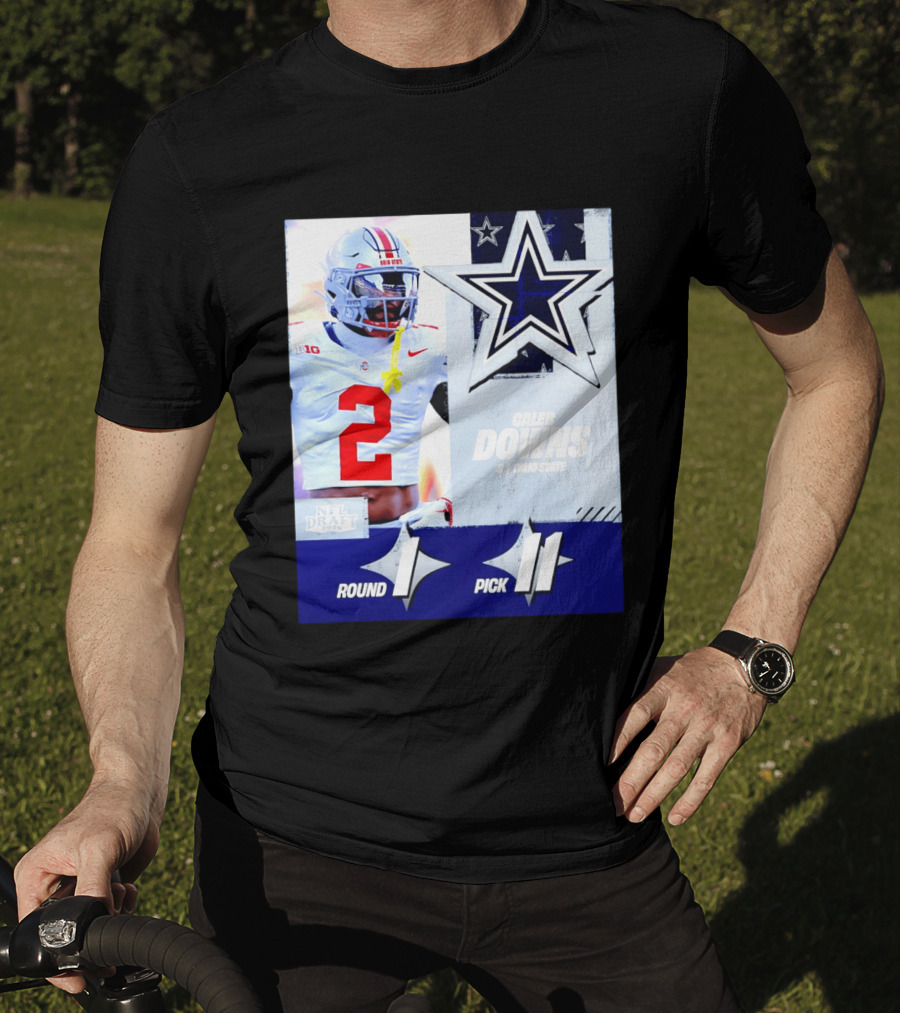 Dallas Cowboys Round 1 Pick 11 Caleb Downs Ohio State NFL Draft 2026 T-Shirt