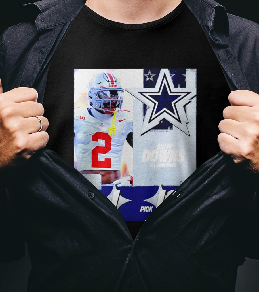 Dallas Cowboys Round 1 Pick 11 Caleb Downs Ohio State NFL Draft 2026 T-Shirt
