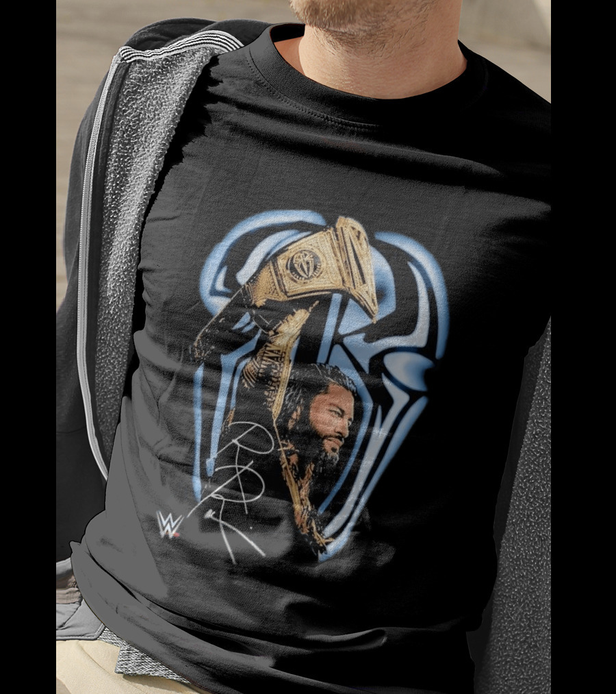 OVO WWE Collaboration Roman Reigns Holding Championship Belt 2026 T-Shirt