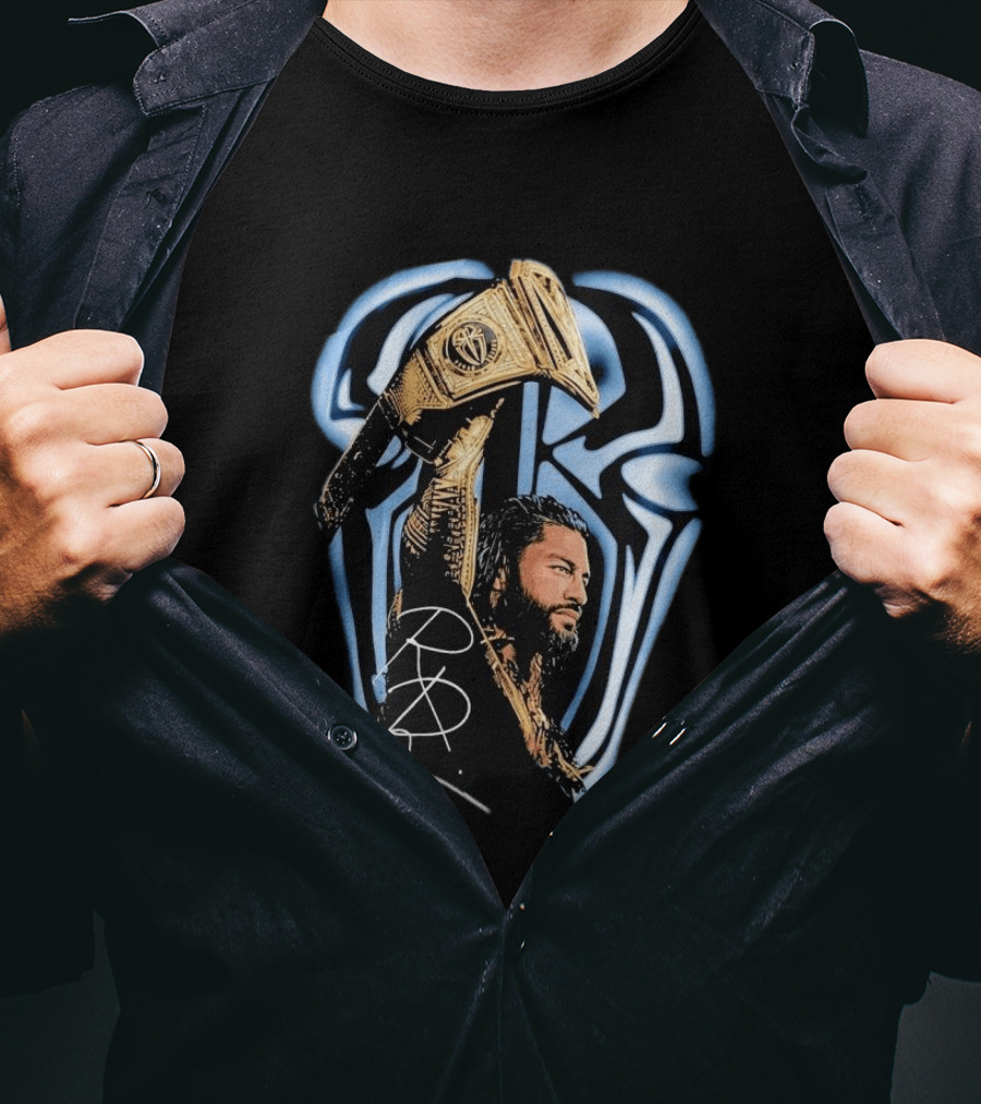 OVO WWE Collaboration Roman Reigns Holding Championship Belt 2026 T-Shirt