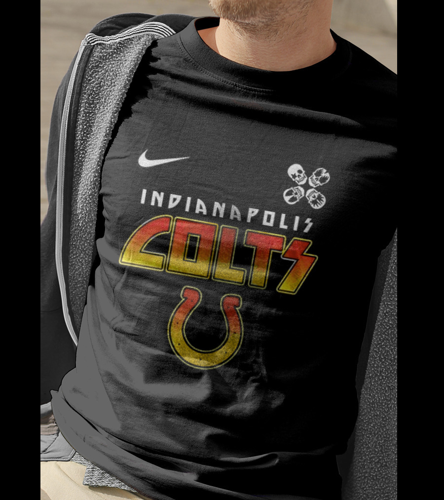 Indianapolis Colts Nike Rock And Roll Colts Logo Abbey Road T-Shirt