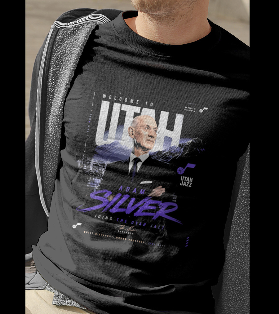 Welcome To Utah Jazz Adam Silver Joins Built Different Bound Together Take Note T-Shirt