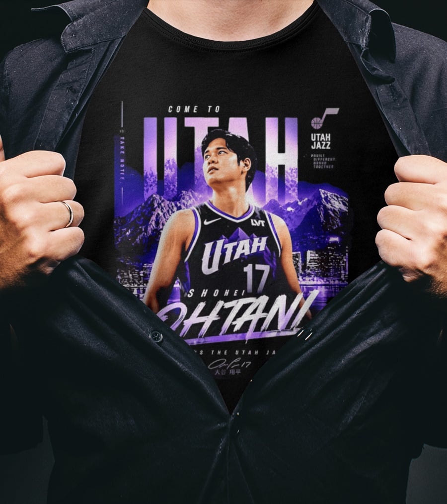 Welcome To Utah Jazz Shohei Ohtani Take Note Bound Together T-Shirt