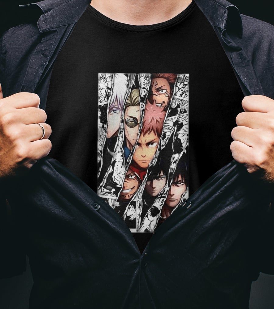 Jujutsu Kaisen Manga Characters Panel Split Burst T-Shirt