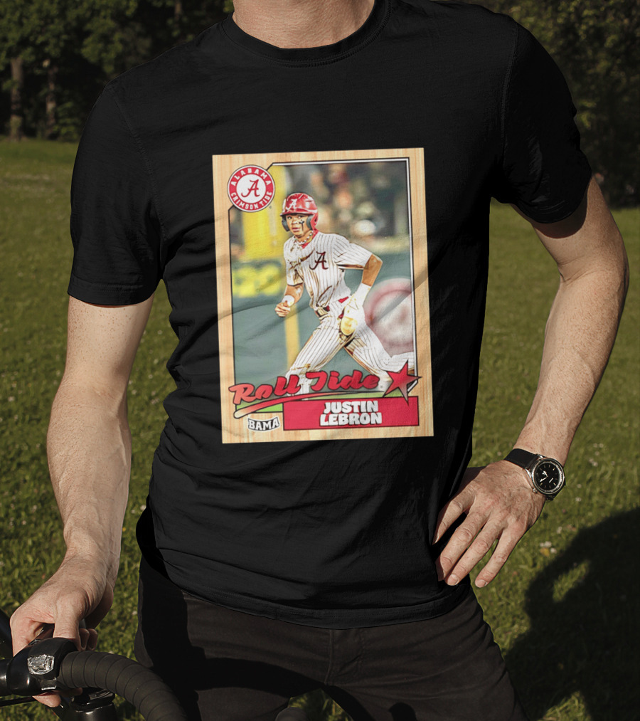 Justin Lebron Alabama Crimson Tide Roll Tide Bama Baseball Card T-Shirt