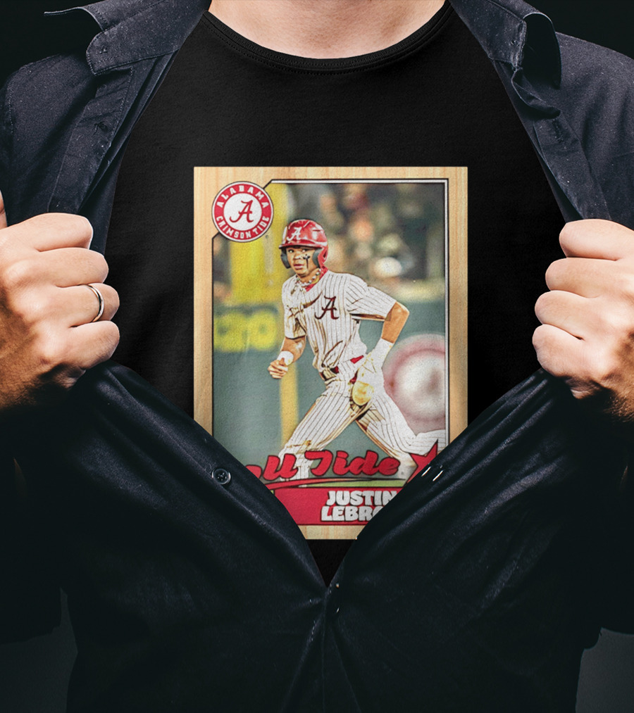 Justin Lebron Alabama Crimson Tide Roll Tide Bama Baseball Card T-Shirt