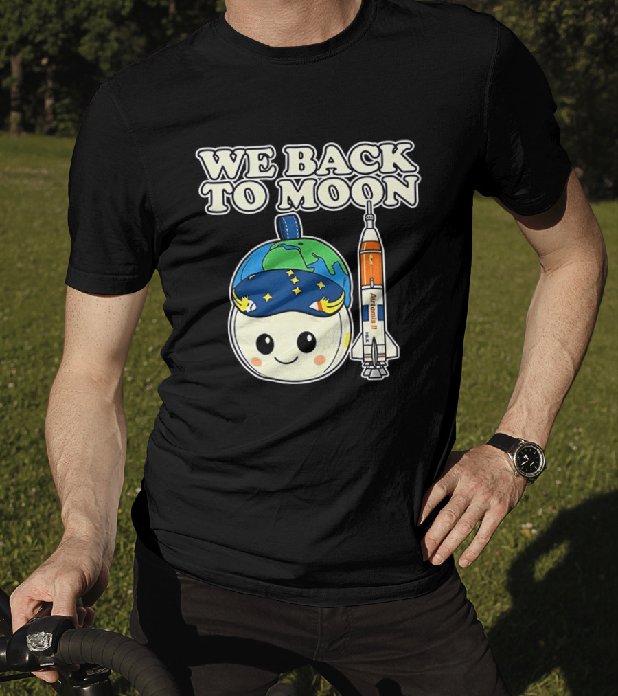 We Back To Moon Plush NASA Artemis II Rocket T-Shirt