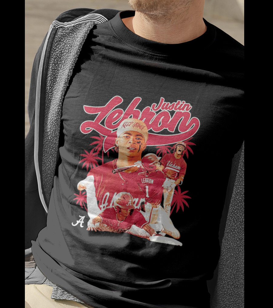 Justin Lebron Alabama Baseball Keep Going Collage T-Shirt