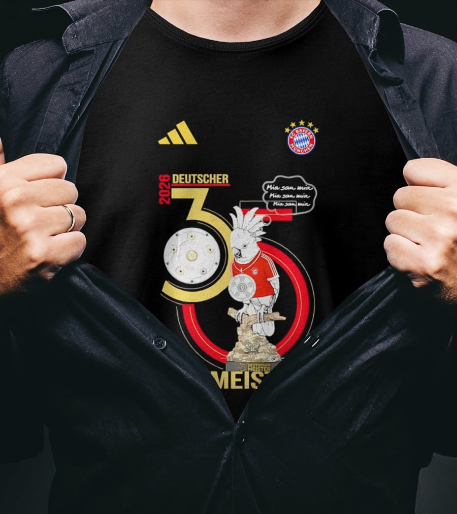 FC Bayern Munich Deutscher Meister 35 Bundes Liga Trophy 2026 T-Shirt