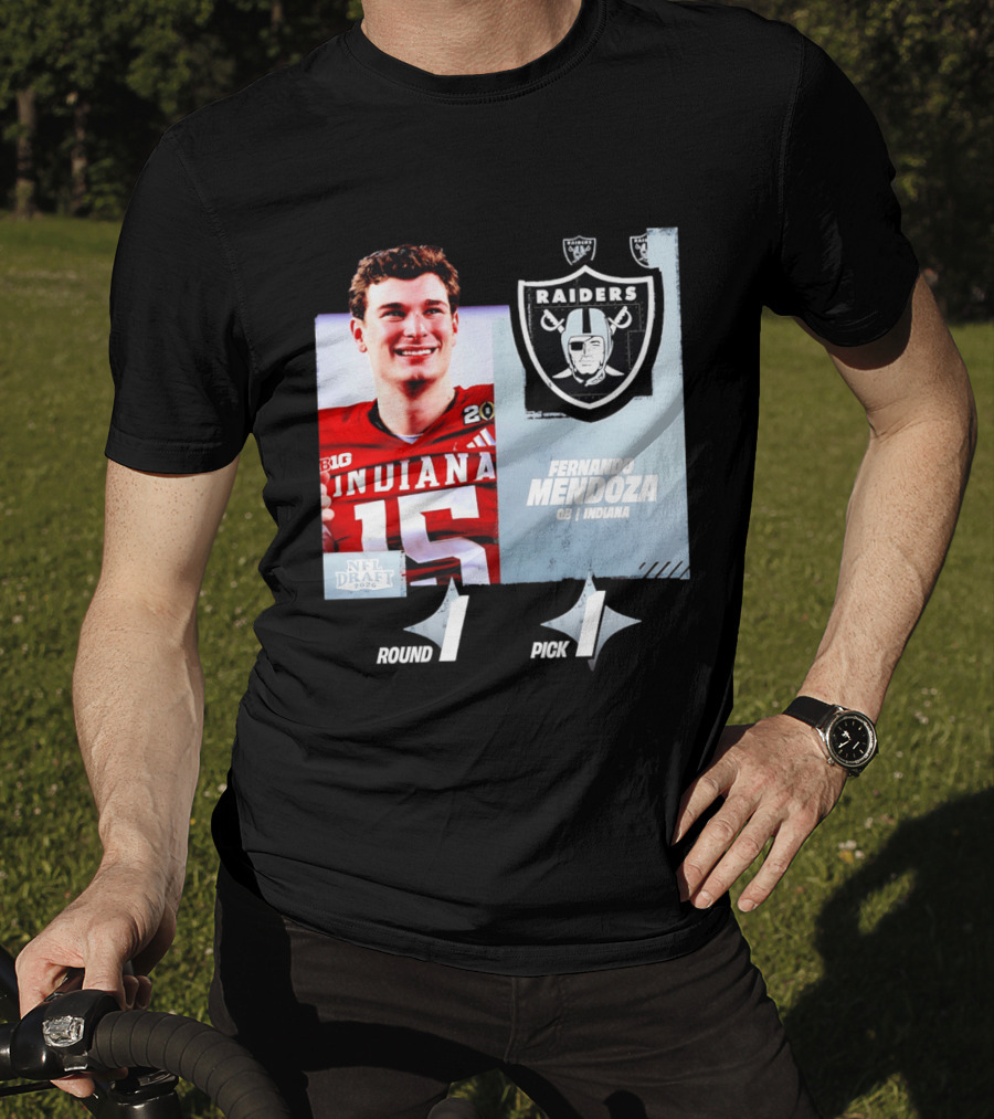 Fernando Mendoza QB Indiana Las Vegas Raiders NFL Draft 2026 Round 1 Pick 1 T-Shirt