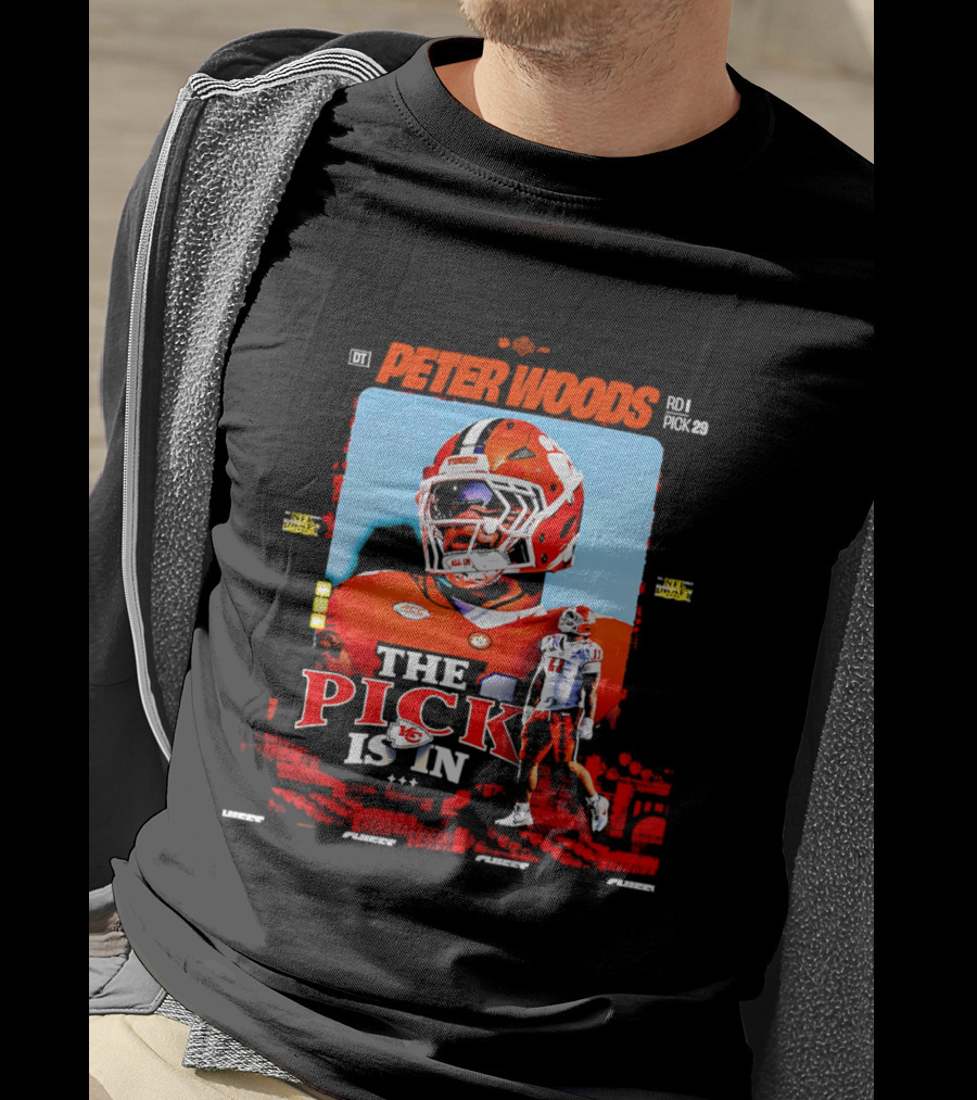 Peter Woods Kansas City Chiefs 2026 NFL Draft Pick No. 29 T-Shirt