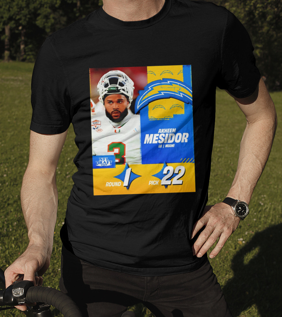 NFL Draft 2026 Los Angeles Chargers Akheem Mesidor Round 1 Pick 22 T-Shirt