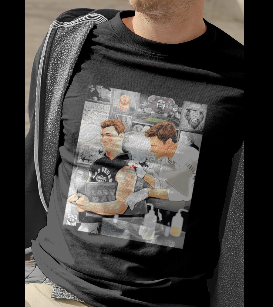 Las Vegas Raiders Fernando Mendoza Tom Brady Tattoo Moment With Raiders Art And Iconic Characters T-Shirt
