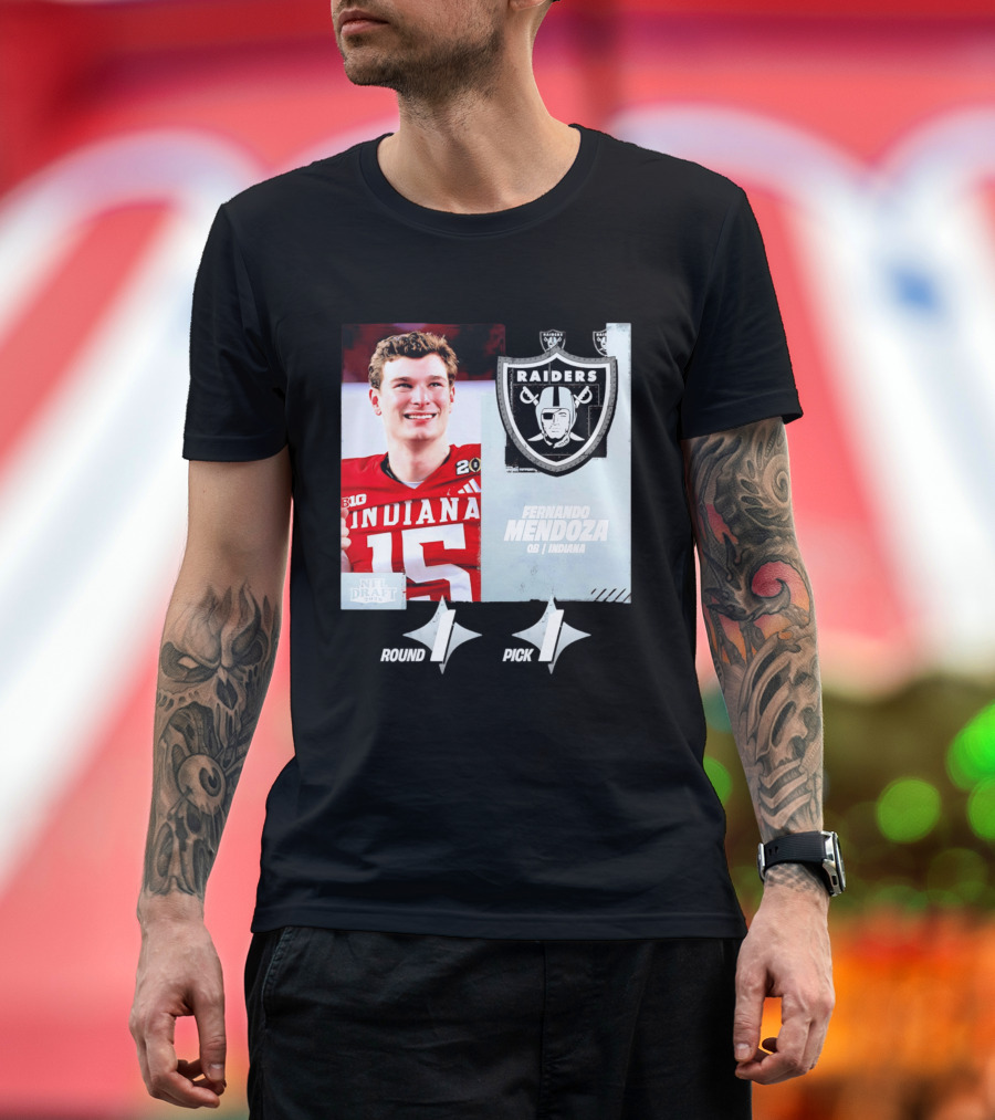 Fernando Mendoza QB Indiana Las Vegas Raiders Round 1 Pick 1 NFL Draft 2026 T-Shirt