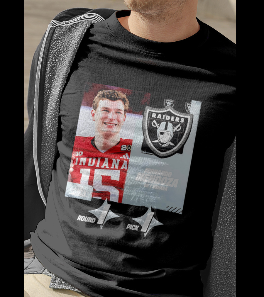 Fernando Mendoza QB Indiana Las Vegas Raiders Round 1 Pick 1 NFL Draft 2026 T-Shirt