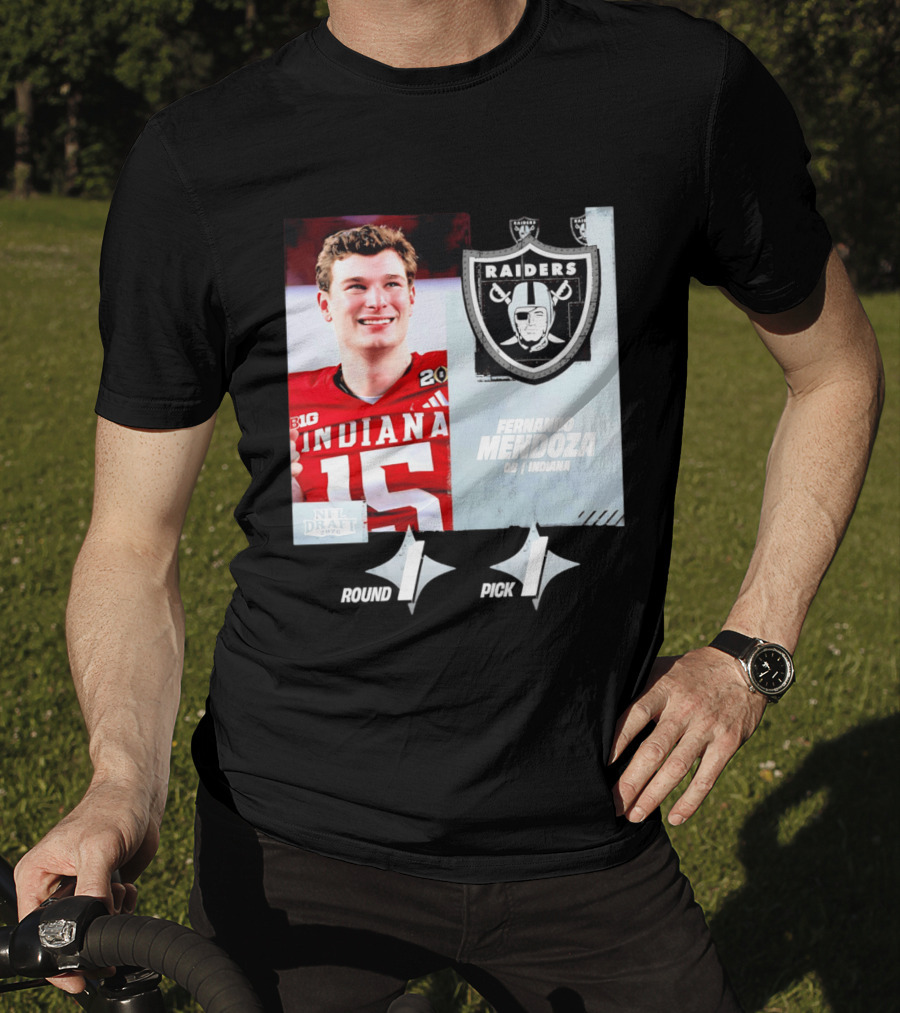 Fernando Mendoza QB Indiana Las Vegas Raiders Round 1 Pick 1 NFL Draft 2026 T-Shirt