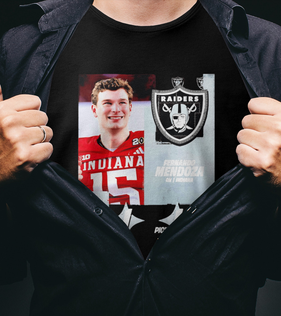 Fernando Mendoza QB Indiana Las Vegas Raiders Round 1 Pick 1 NFL Draft 2026 T-Shirt