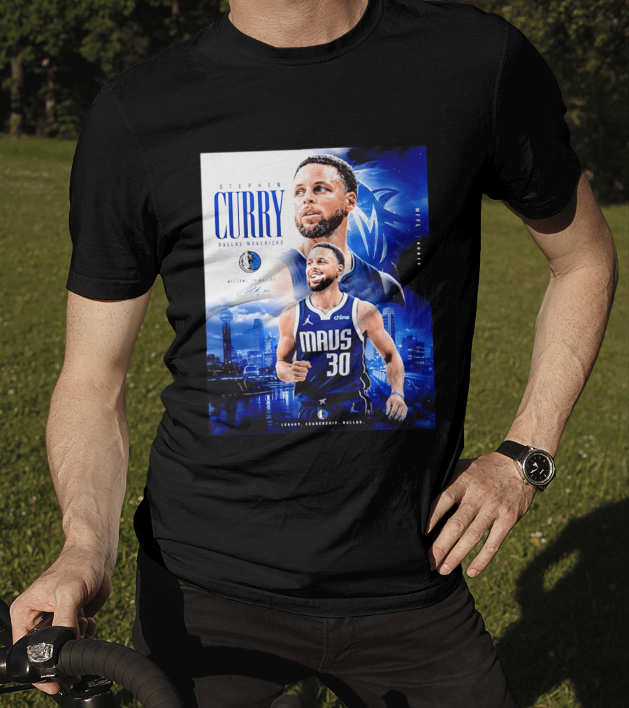 Stephen Curry Dallas Mavericks Welcome To Dallas Legacy Leadership Mavs 30 T-Shirt