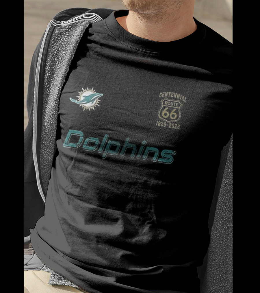 Miami Dolphins Route 66 100th Anniversary Centennial T-Shirt