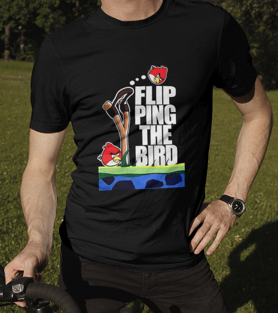 Flipping The Bird Angry Slingshot Birds T-Shirt