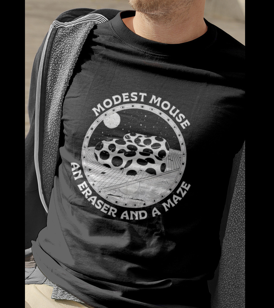 Modest Mouse An Eraser And A Maze Circle Moon Stars Maze T-Shirt