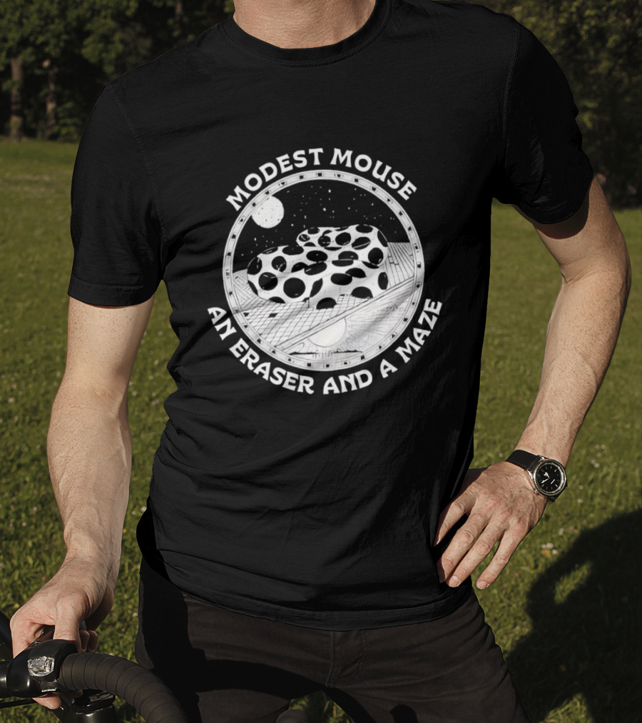 Modest Mouse An Eraser And A Maze Circle Moon Stars Maze T-Shirt