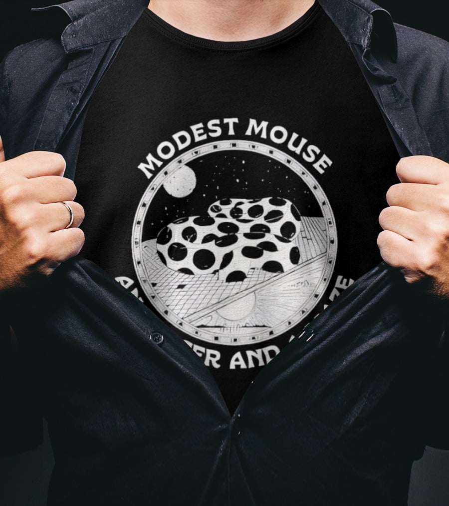 Modest Mouse An Eraser And A Maze Circle Moon Stars Maze T-Shirt