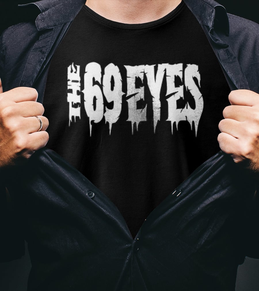 The 69 Eyes Band Gothic Font Dripping Horror T-Shirt
