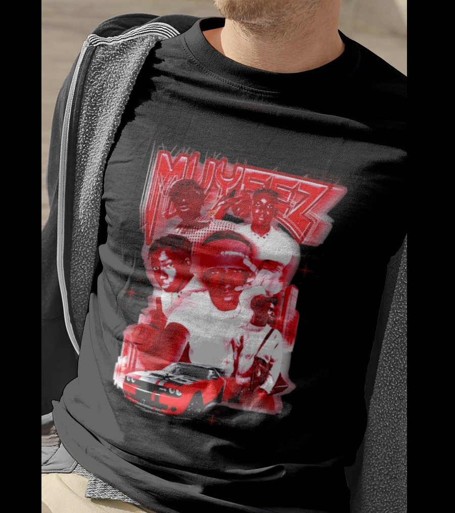 Muyeez Red Dodge Challenger Car Scene T-Shirt