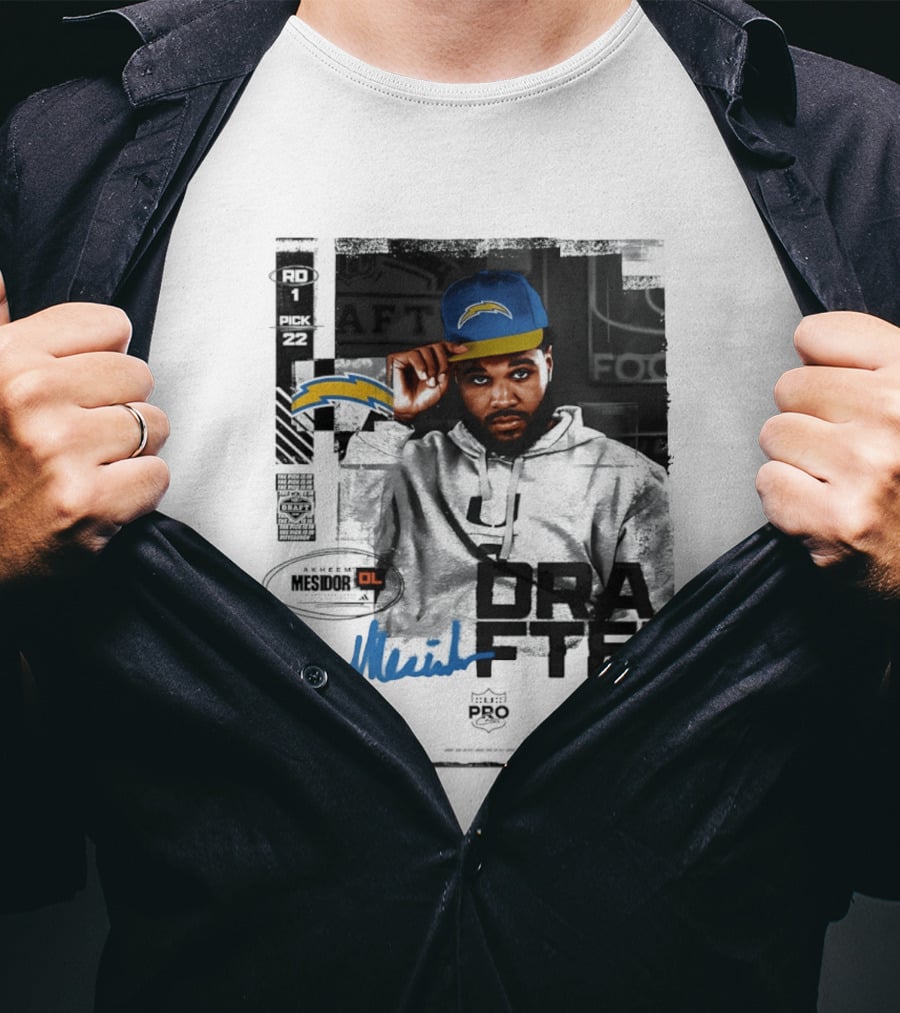 RD 1 Pick 22 Akheem Mesidor Los Angeles Chargers Draft 2026 T-Shirt