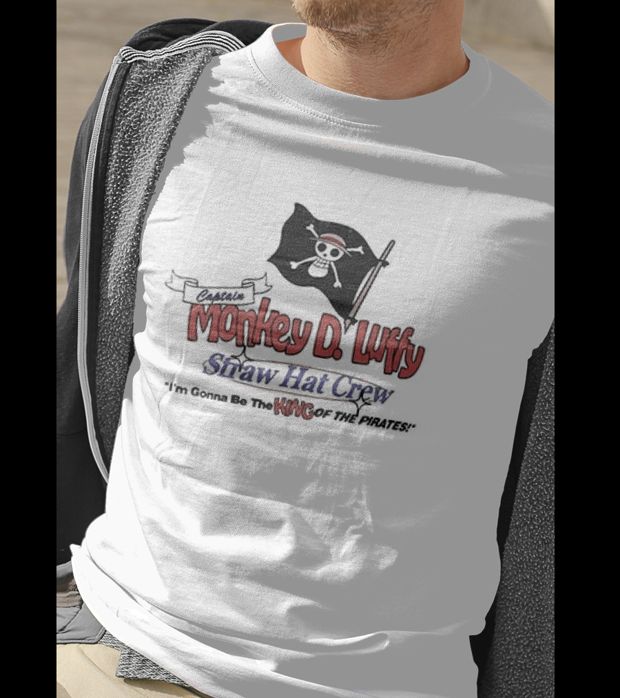 Monkey D Luffy Straw Hat Crew King Of The Pirates Skull Flag T-Shirt