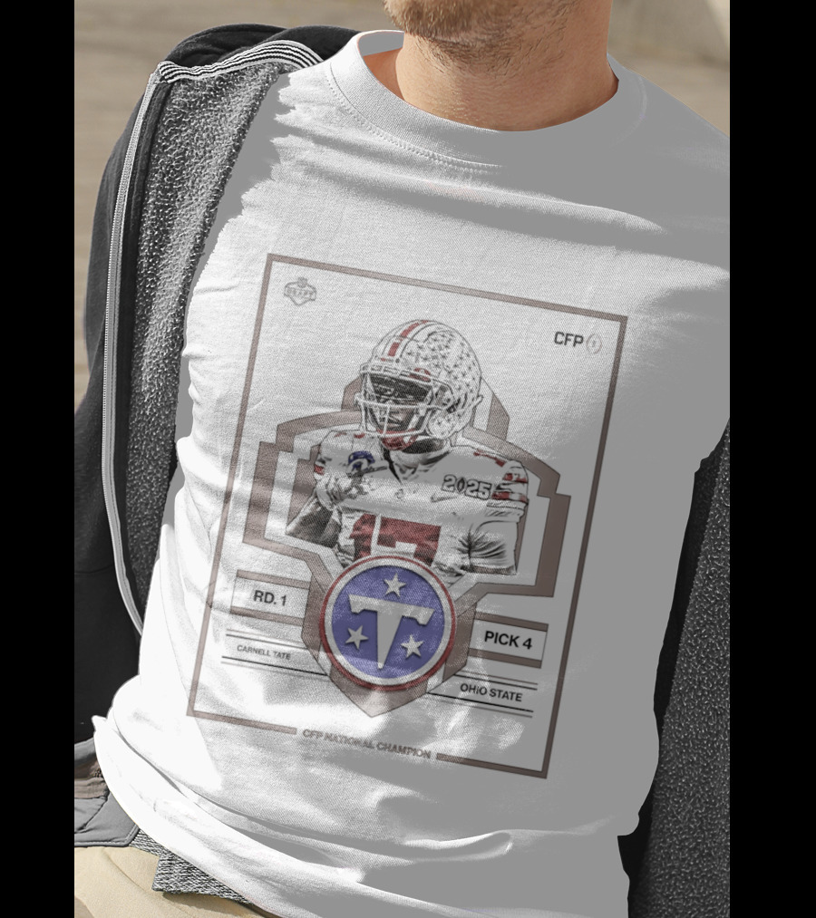 Carnell Tate 2026 Round 1 Pick 4 Tennessee Titans T-Shirt