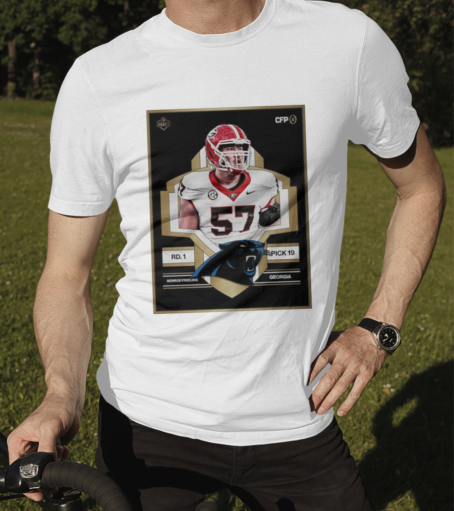 Georgia Monroe Freeling Pick 19 Carolina Panthers CFP Draft Round 1 T-Shirt