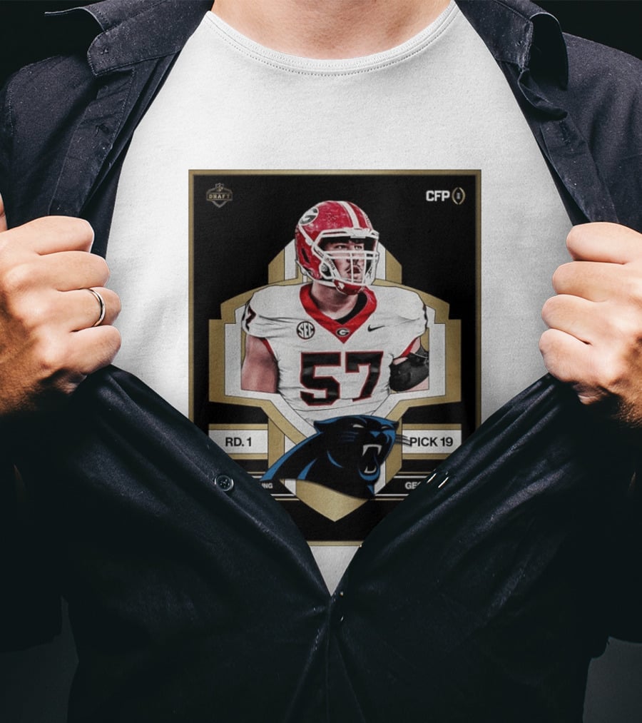 Georgia Monroe Freeling Pick 19 Carolina Panthers CFP Draft Round 1 T-Shirt