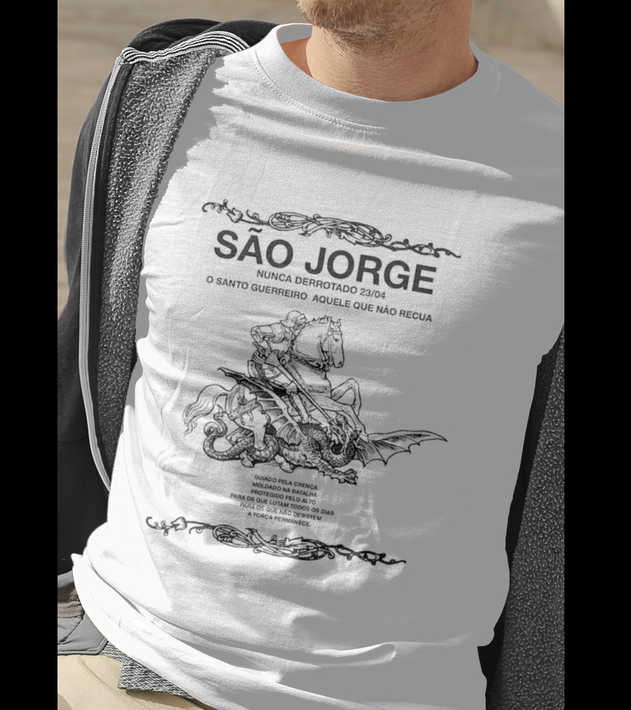 São Jorge Nunca Derrotado Jamais Aquele Que Não Recua T-Shirt