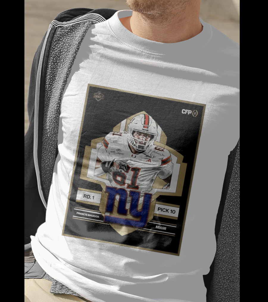 Francis Mauigoa Miami Round 1 Pick 10 New York Giants 2026 Draft T-Shirt