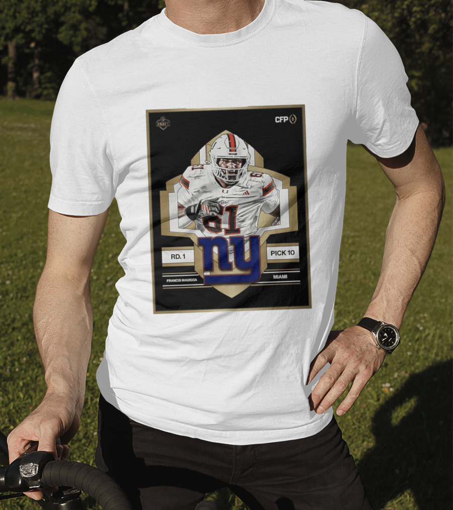 Francis Mauigoa Miami Round 1 Pick 10 New York Giants 2026 Draft T-Shirt