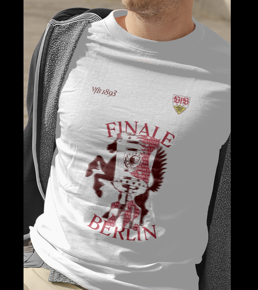 VfB 1893 Finale Berlin 2026 DFB Pokal Final Iconic Team Crest Featuring Red Trophy And Horse T-Shirt