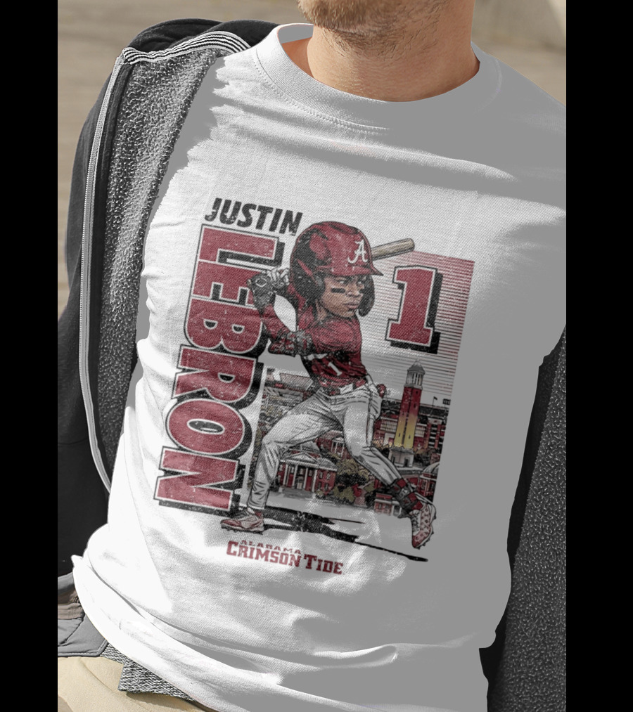 Justin Lebron Alabama Crimson Tide Swing Caricature 1 T-Shirt