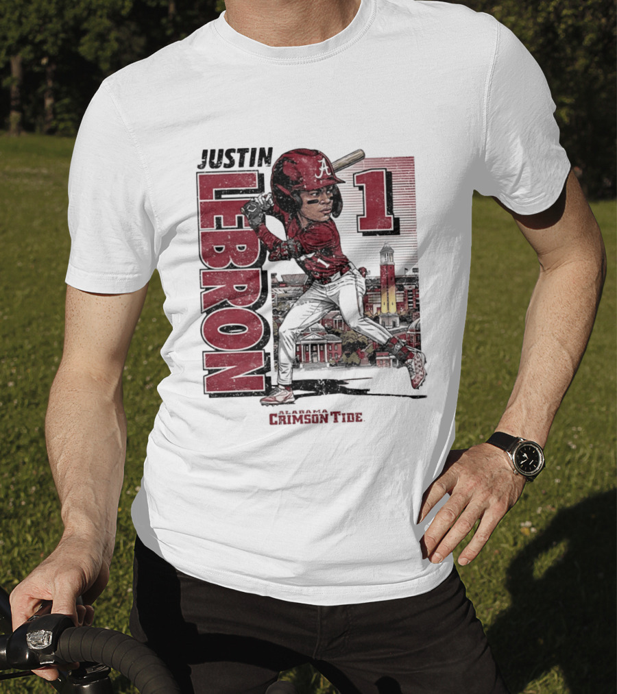Justin Lebron Alabama Crimson Tide Swing Caricature 1 T-Shirt
