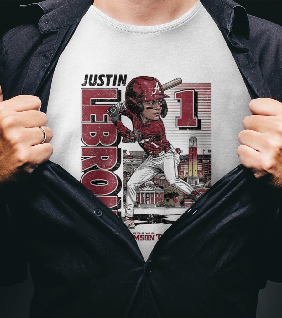 Justin Lebron Alabama Crimson Tide Swing Caricature 1 T-Shirt