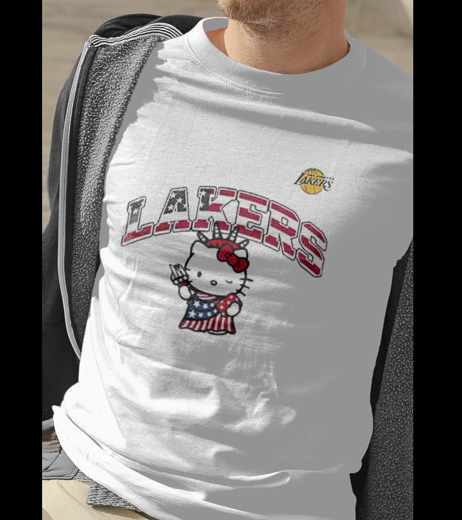 Los Angeles Lakers Hello Kitty Independence Day 1776 Celebration T-Shirt