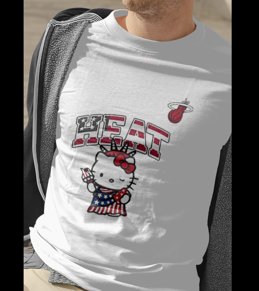 Hello Kitty Miami Heat Independence Day Celebration 1776 T-Shirt